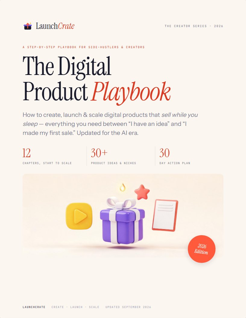 Cover of The Digital Product Playbook — 2026 Edition by LaunchCrate