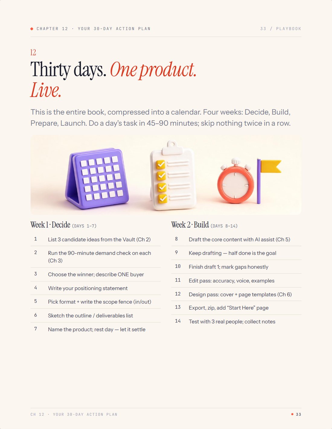 The 30-day action plan chapter